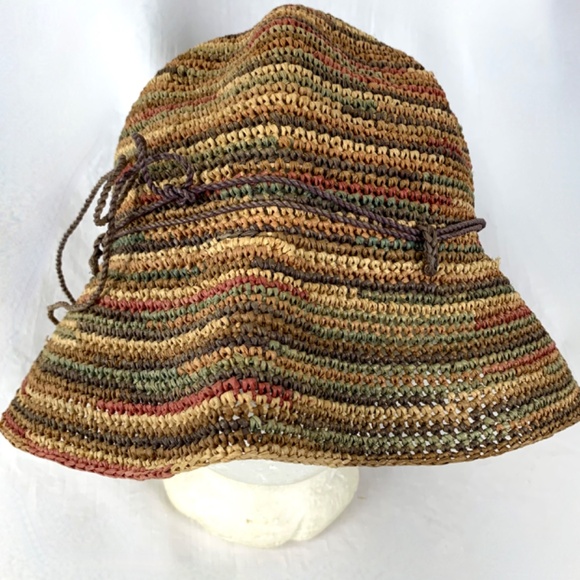 NWOT Helen Kaminski Raffia Sun Hat OS Packable Colorful Excellent Gift Condition - Picture 4 of 13